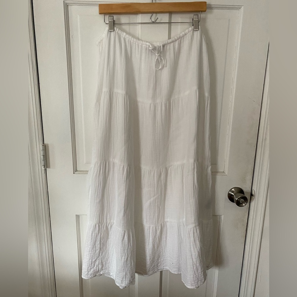 GAP cotton gauze tiered maxi skirt XL
